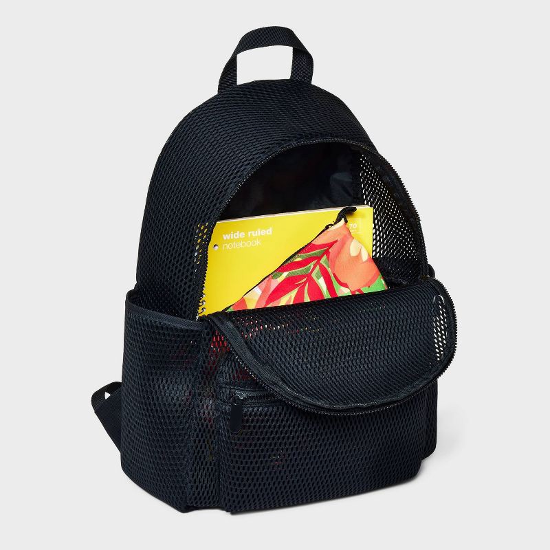 slide 4 of 5, 17.5" Mesh Backpack - Shade & Shore™ Black, 1 ct