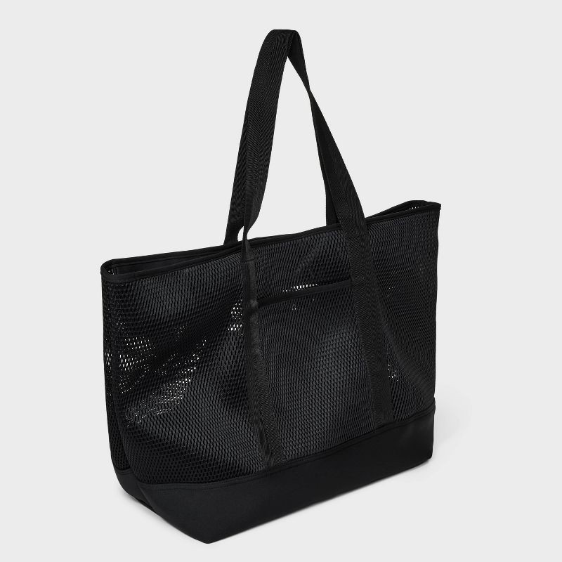 slide 3 of 5, Mesh Boat Tote Handbag - Shade & Shore™ Black, 1 ct