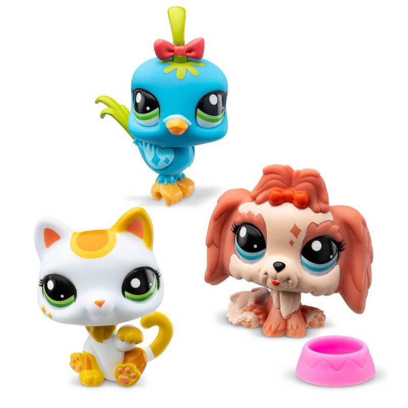 slide 3 of 6, Littlest Pet Shop 3pk Collectible Figures - Llasa Opso, Cat, Fancy Bird, 3 ct