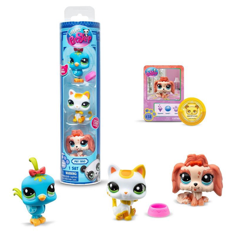 slide 6 of 6, Littlest Pet Shop 3pk Collectible Figures - Llasa Opso, Cat, Fancy Bird, 3 ct