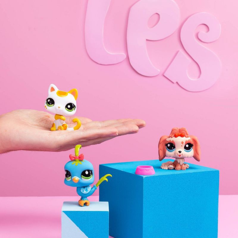 slide 4 of 6, Littlest Pet Shop 3pk Collectible Figures - Llasa Opso, Cat, Fancy Bird, 3 ct