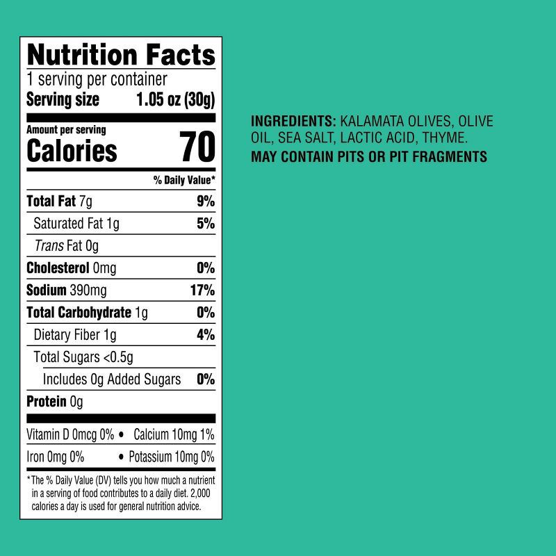 slide 4 of 4, Pitted Kalamata Olives Snack Pouch - 1.05oz - Good & Gather™, 1.05 oz