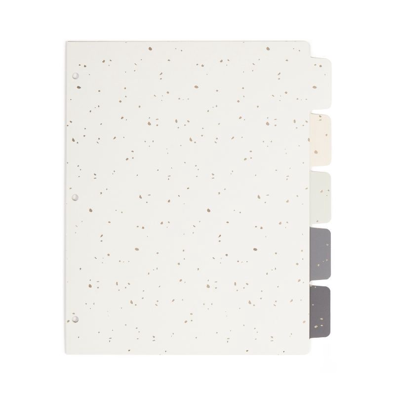 slide 2 of 9, U Brands 5 Tab Paper Dividers Sophisticated Speckle: File Organizer, Office Supplies, U Brands Binder Dividers, 1 ct