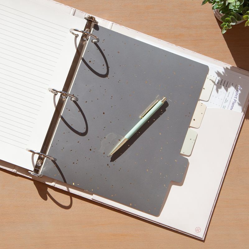 slide 9 of 9, U Brands 5 Tab Paper Dividers Sophisticated Speckle: File Organizer, Office Supplies, U Brands Binder Dividers, 1 ct