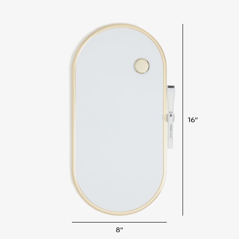 slide 4 of 10, U Brands 8"x16" Metal Frame Oval Dry Erase Board Gold, 1 ct