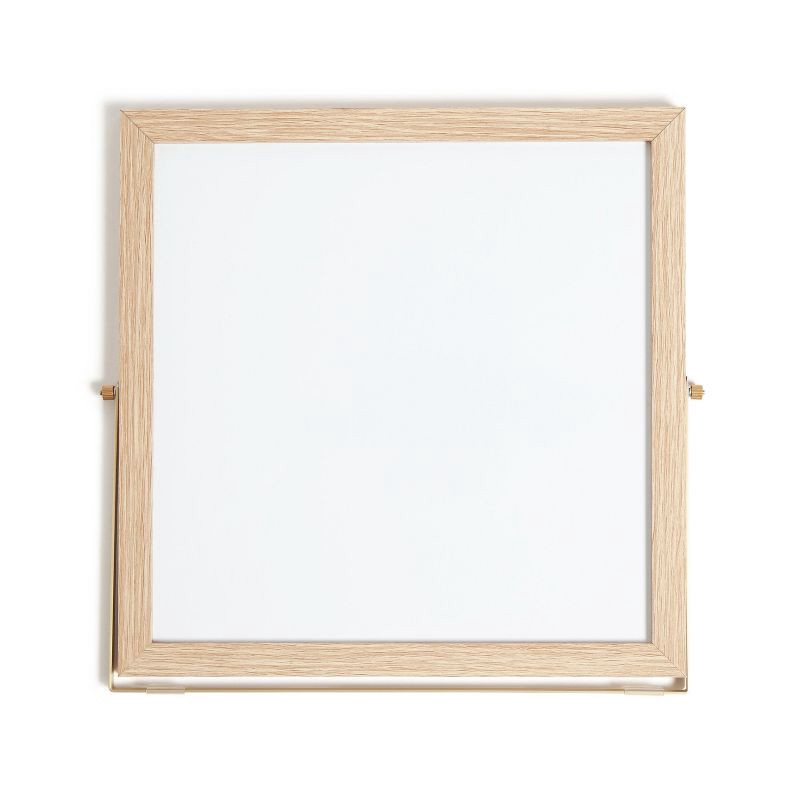 slide 3 of 10, U Brands 12"x12" Frame Desktop Dry Erase Easel Natural: Magnetic Whiteboard with Wall Mount & Hardware, 1 ct
