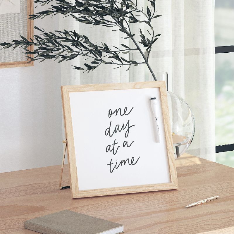 slide 10 of 10, U Brands 12"x12" Frame Desktop Dry Erase Easel Natural: Magnetic Whiteboard with Wall Mount & Hardware, 1 ct