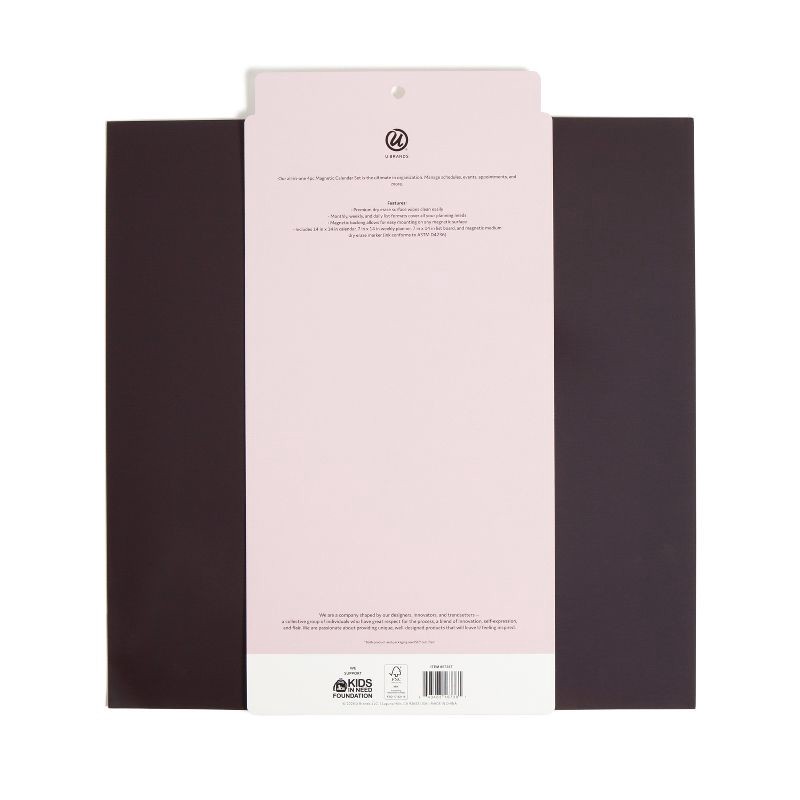 slide 7 of 9, U Brands Vinyl Magnetic Calendar Planner Value Pack for Fridge Checkerboard: Wall Calendar & Office Presentation Board, 1 ct