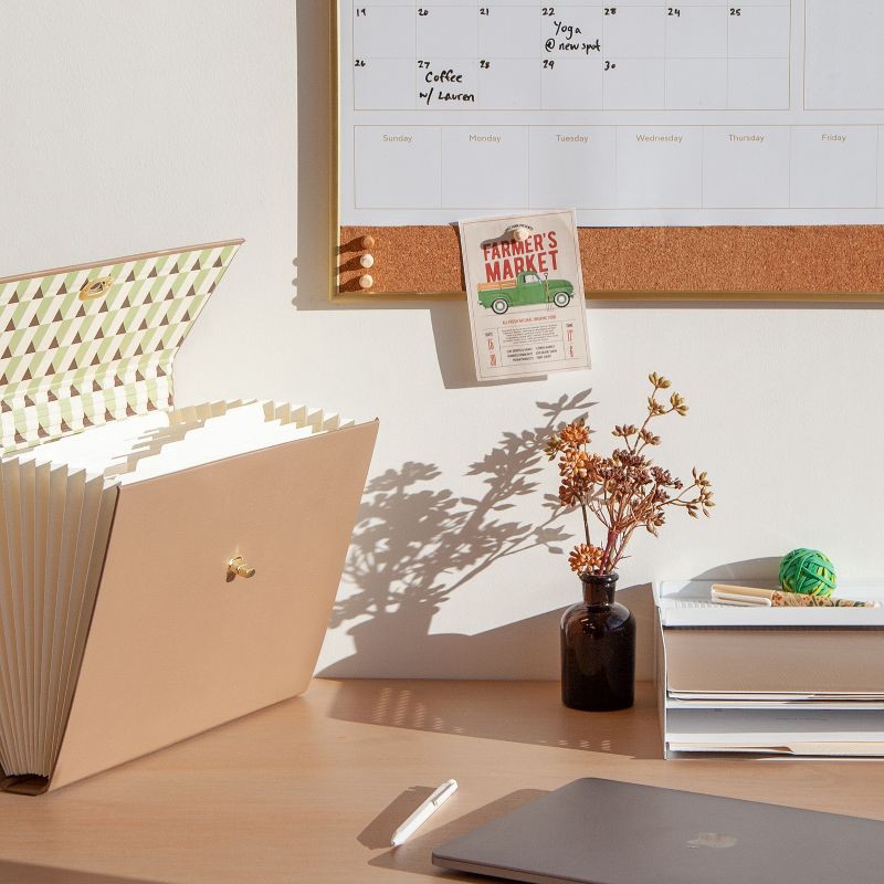 slide 10 of 10, U Brands 13 Pocket Recycled Pleather Expandable File Light Brown: Paper & Polyurethane File Organizer, 9.25" x 13.125", 1 ct