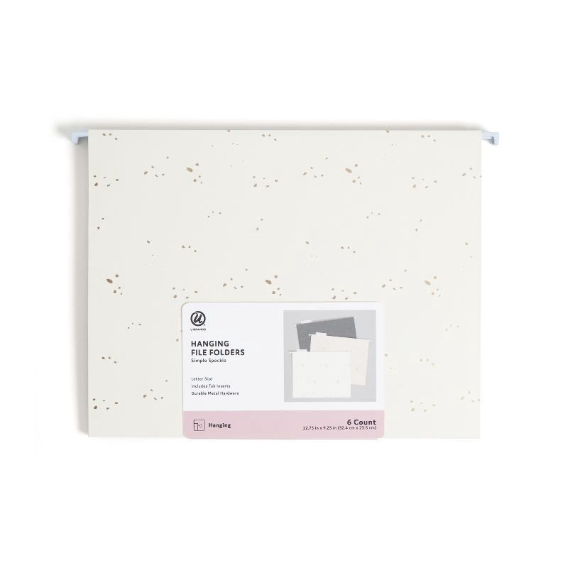 slide 4 of 8, U Brands 6ct Hanging File Folders Simple Speckle: Office Supplies Organizer, Multicolored, 150 Sheet Capacity, 6 ct, 150 sheets