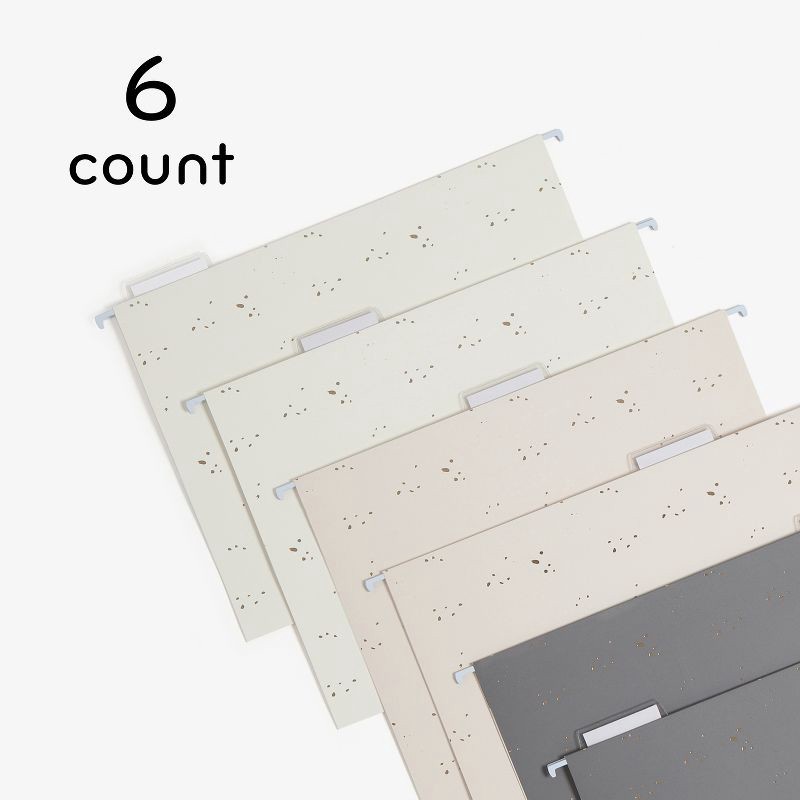 slide 6 of 8, U Brands 6ct Hanging File Folders Simple Speckle: Office Supplies Organizer, Multicolored, 150 Sheet Capacity, 6 ct, 150 sheets