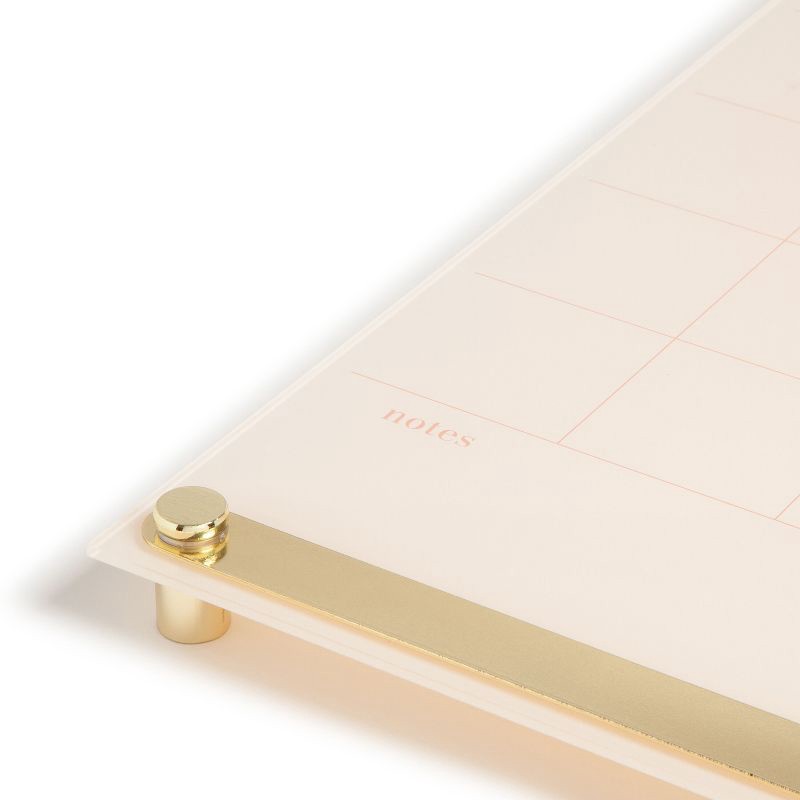 slide 6 of 8, U Brands 16"x16" Acrylic Dry Erase Calendar with Metal Bulletin Strip Cream/Gold, 1 ct