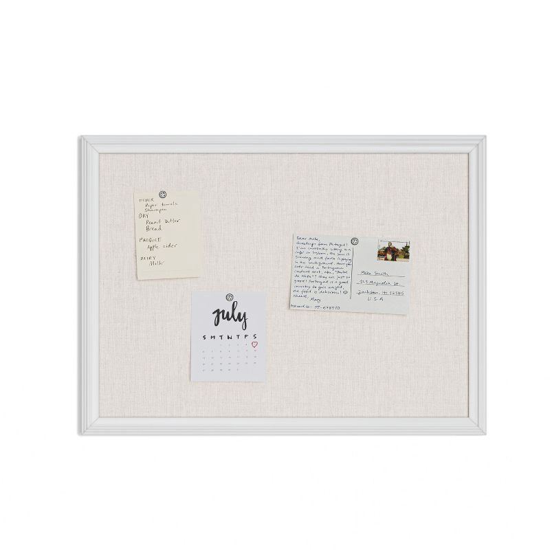 slide 4 of 7, U Brands 17"x23" Thin Décor Linen Bulletin White, 1 ct