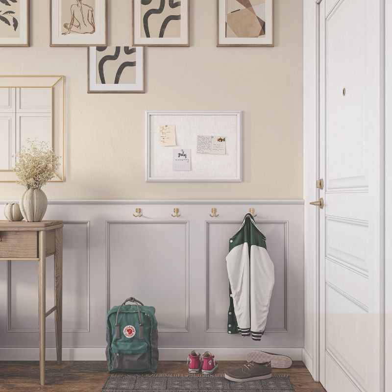 slide 5 of 7, U Brands 17"x23" Thin Décor Linen Bulletin White, 1 ct