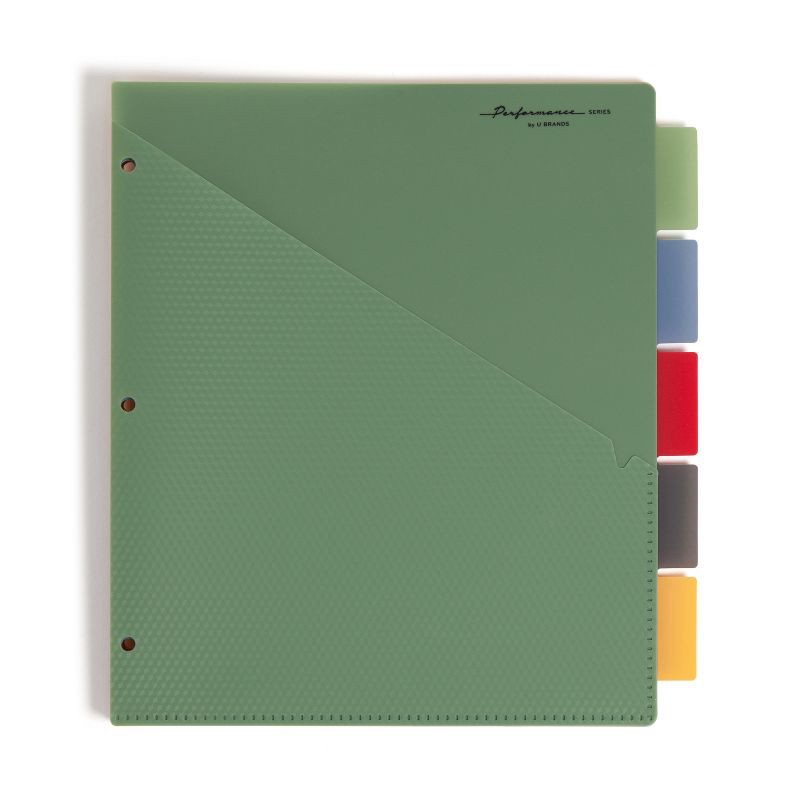 slide 2 of 6, U Brands Performance 5 Tab Poly Dividers with Pockets Gem Tone, 1 ct