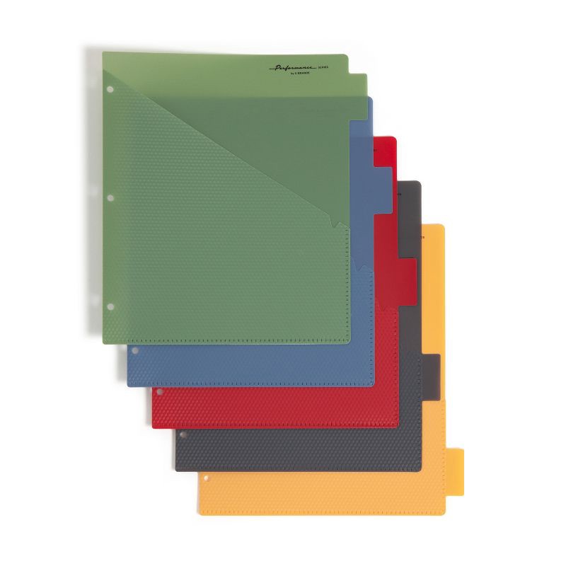 slide 1 of 6, U Brands Performance 5 Tab Poly Dividers with Pockets Gem Tone, 1 ct