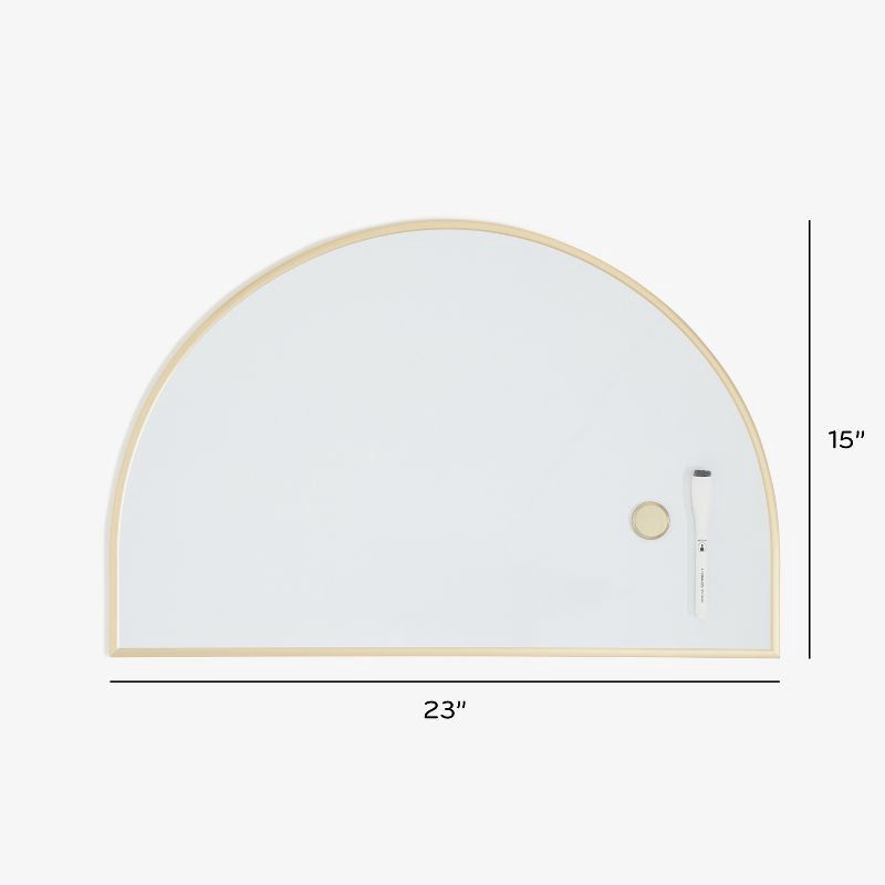 slide 4 of 10, U Brands 15"x23" Metal Frame Arch Dry Erase Board Gold: Magnetic Whiteboard, Wall Mount, Includes Hardware, 1 ct
