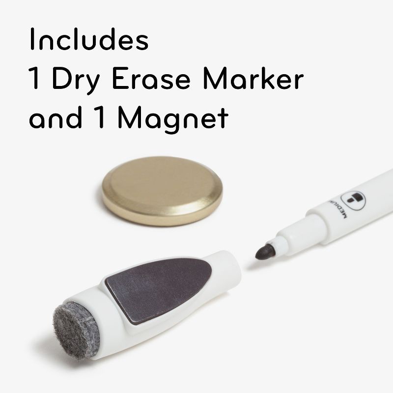 slide 5 of 10, U Brands 15"x23" Metal Frame Arch Dry Erase Board Gold: Magnetic Whiteboard, Wall Mount, Includes Hardware, 1 ct