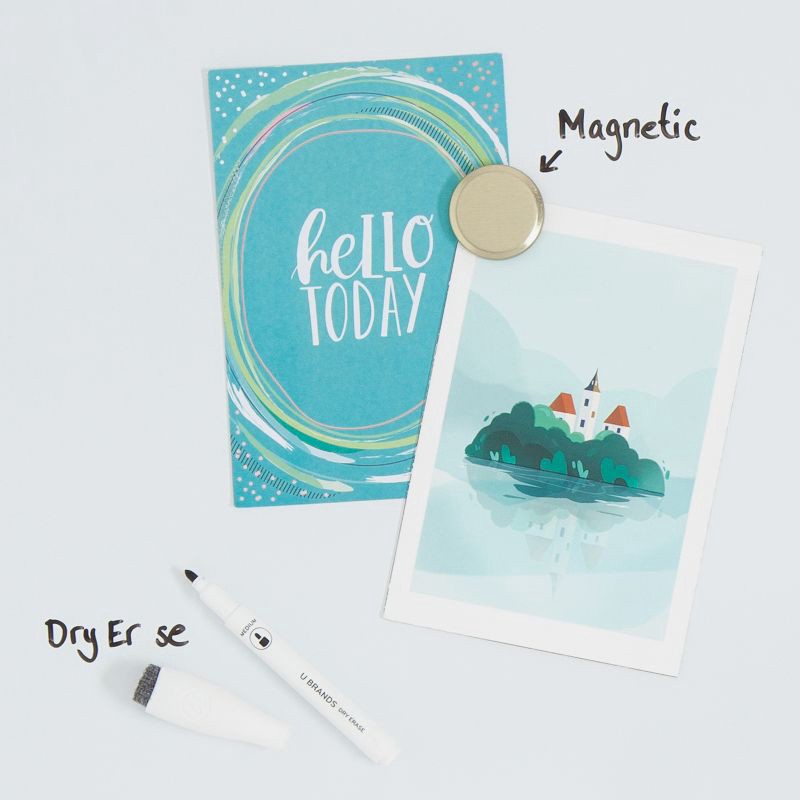 slide 6 of 10, U Brands 15"x23" Metal Frame Arch Dry Erase Board Gold: Magnetic Whiteboard, Wall Mount, Includes Hardware, 1 ct