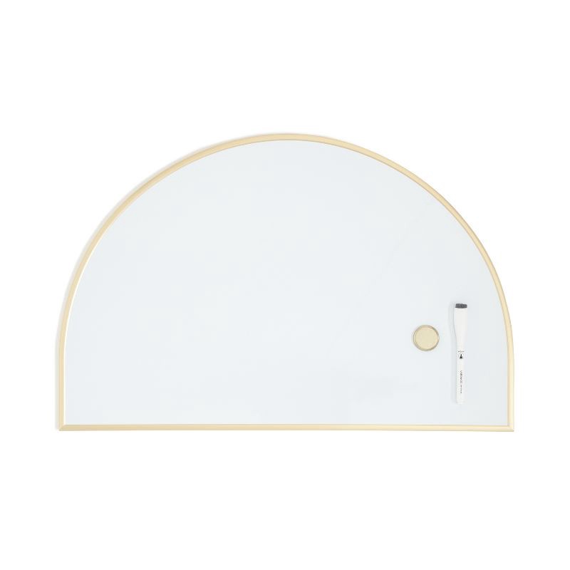 slide 1 of 10, U Brands 15"x23" Metal Frame Arch Dry Erase Board Gold: Magnetic Whiteboard, Wall Mount, Includes Hardware, 1 ct
