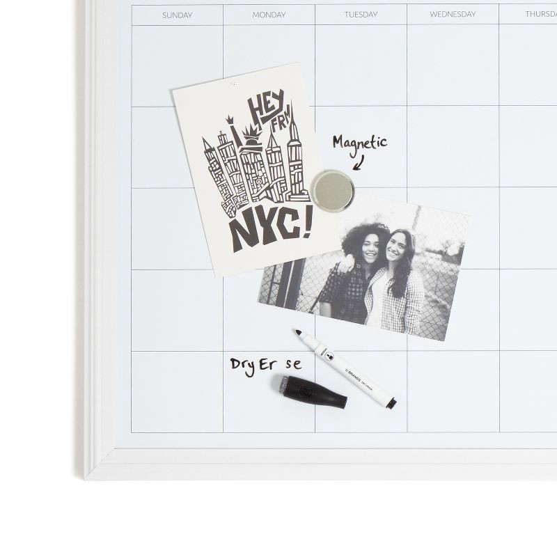 slide 6 of 7, U Brands 17"x23" Thin Décor Frame Dry Erase Calendar White, 1 ct
