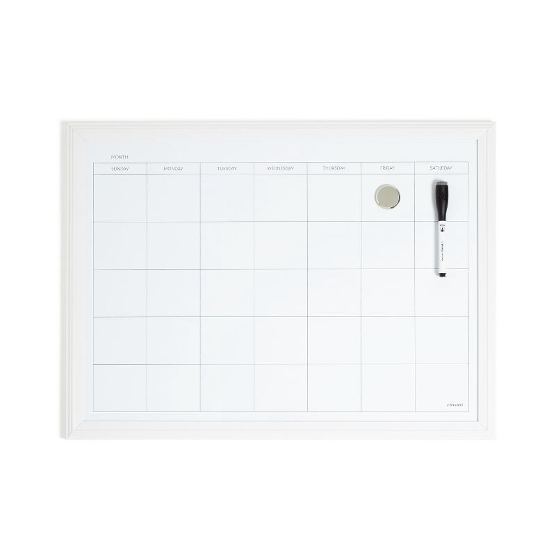 slide 1 of 7, U Brands 17"x23" Thin Décor Frame Dry Erase Calendar White, 1 ct