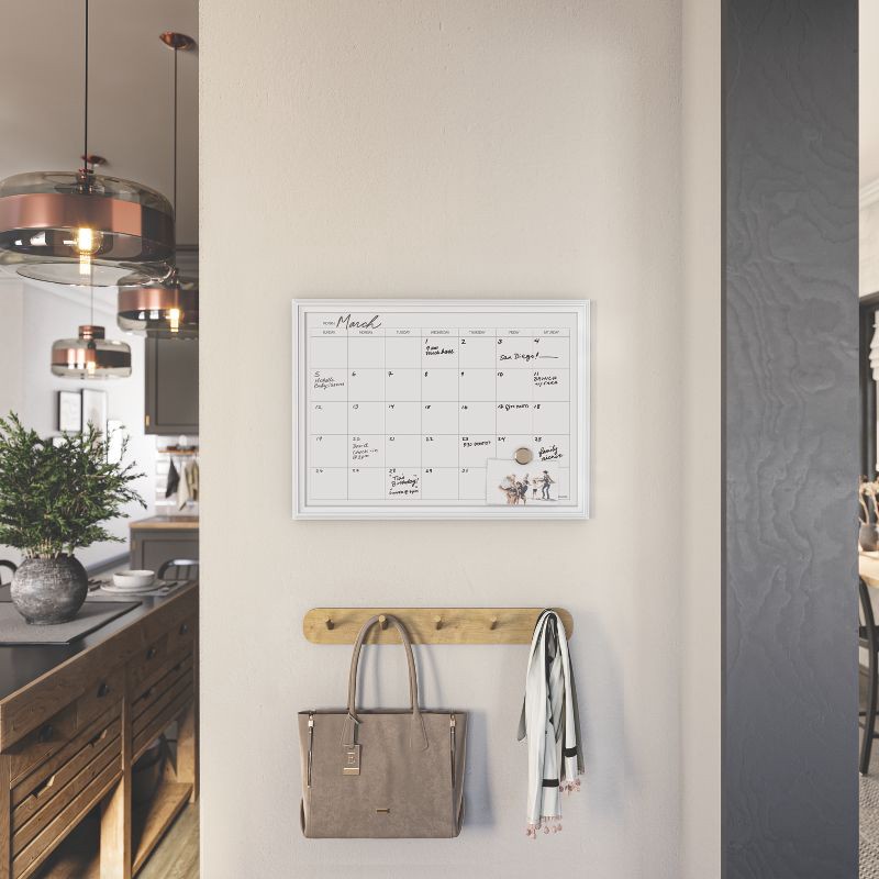 slide 7 of 7, U Brands 17"x23" Thin Décor Frame Dry Erase Calendar White, 1 ct