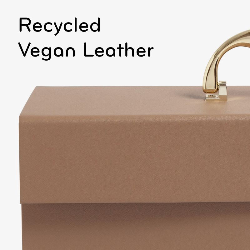 slide 6 of 9, U Brands 19 Pocket Recycled Pleather Expandable File Light Brown: File Organizer & Holder, Letter Size, Storage Bin, 1 ct