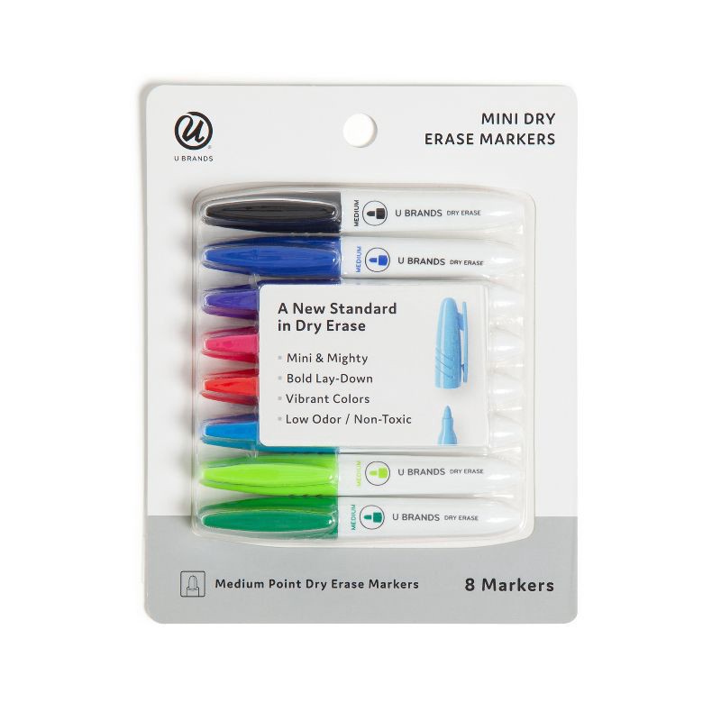 slide 3 of 8, U Brands Mini Dry Erase Markers, 1 ct