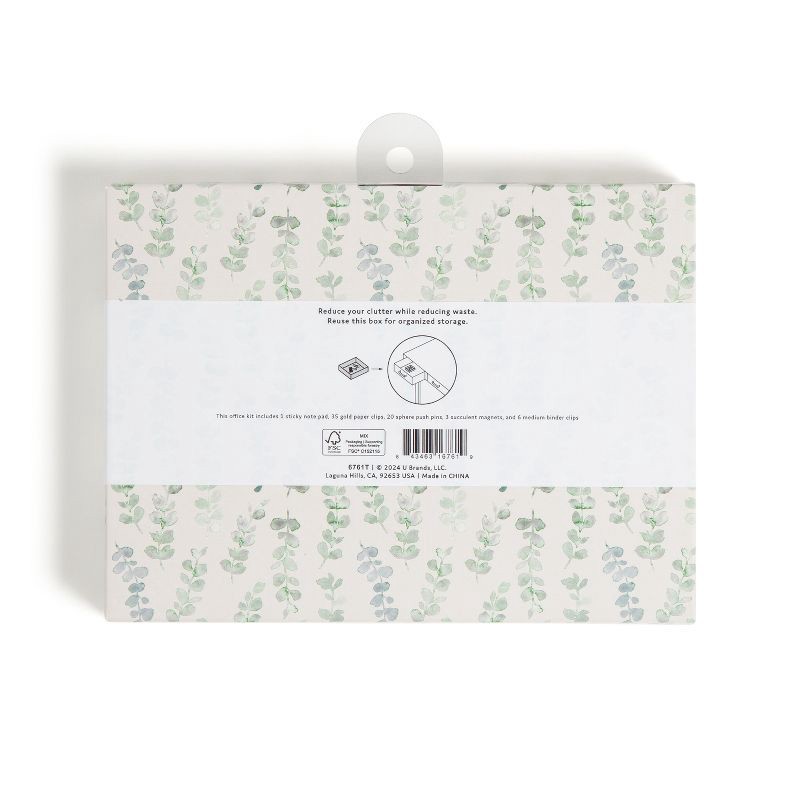 slide 5 of 8, U Brands 65ct Office Accessories Kit with Sticky Notepad Succulents, 65 ct