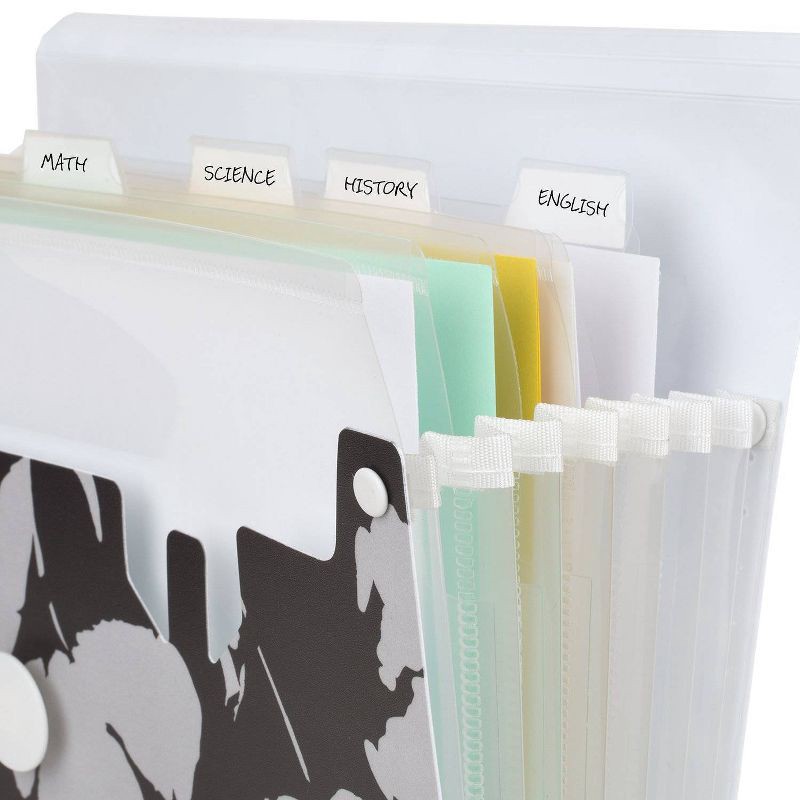 slide 3 of 6, Five Star 7pkt Large Vertical Expanding File Floral Black: Polypropylene File Organizer, 1 Year Warranty, 12.34" Height, 1 ct