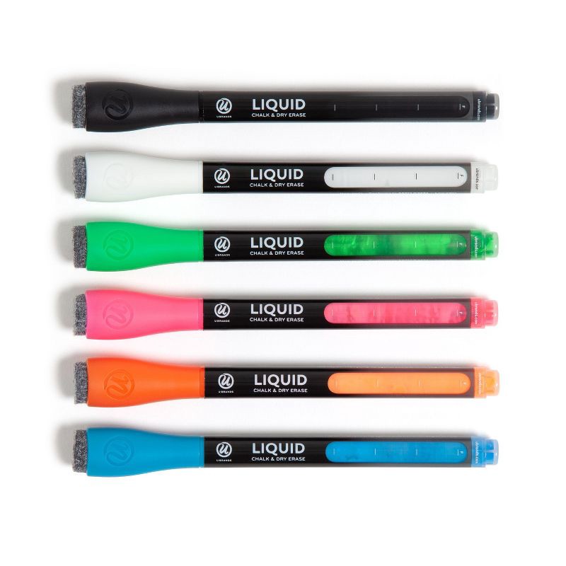 slide 2 of 10, U Brands 6ct Liquid Chalk & Dry Erase Markers, 6 ct