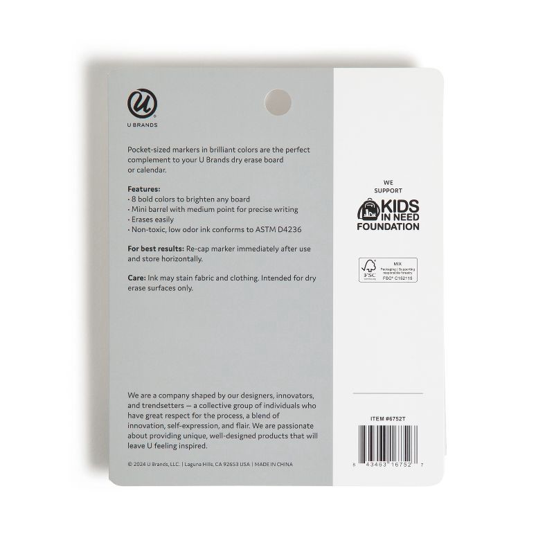slide 8 of 10, U Brands 6ct Liquid Chalk & Dry Erase Markers, 6 ct