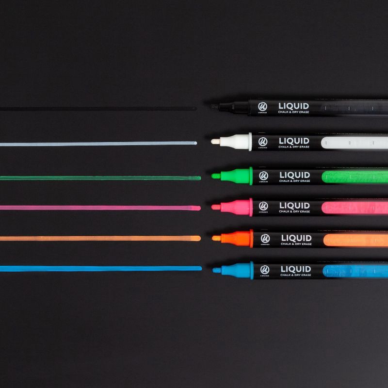 slide 9 of 10, U Brands 6ct Liquid Chalk & Dry Erase Markers, 6 ct