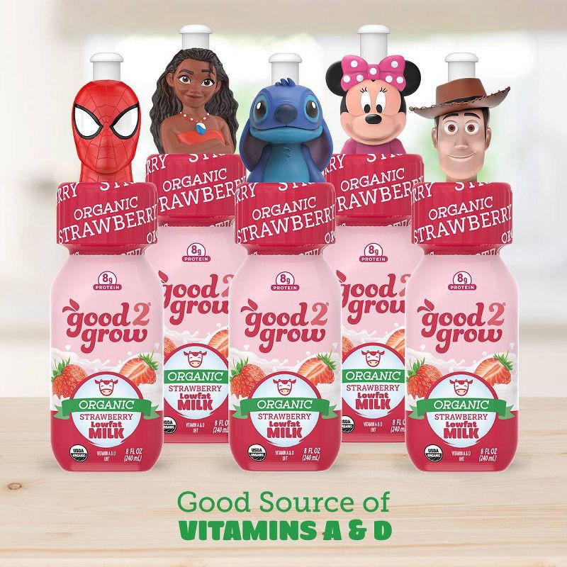slide 2 of 5, good2grow Organic Strawberry Milk - 8 fl oz Bottle, 8 fl oz