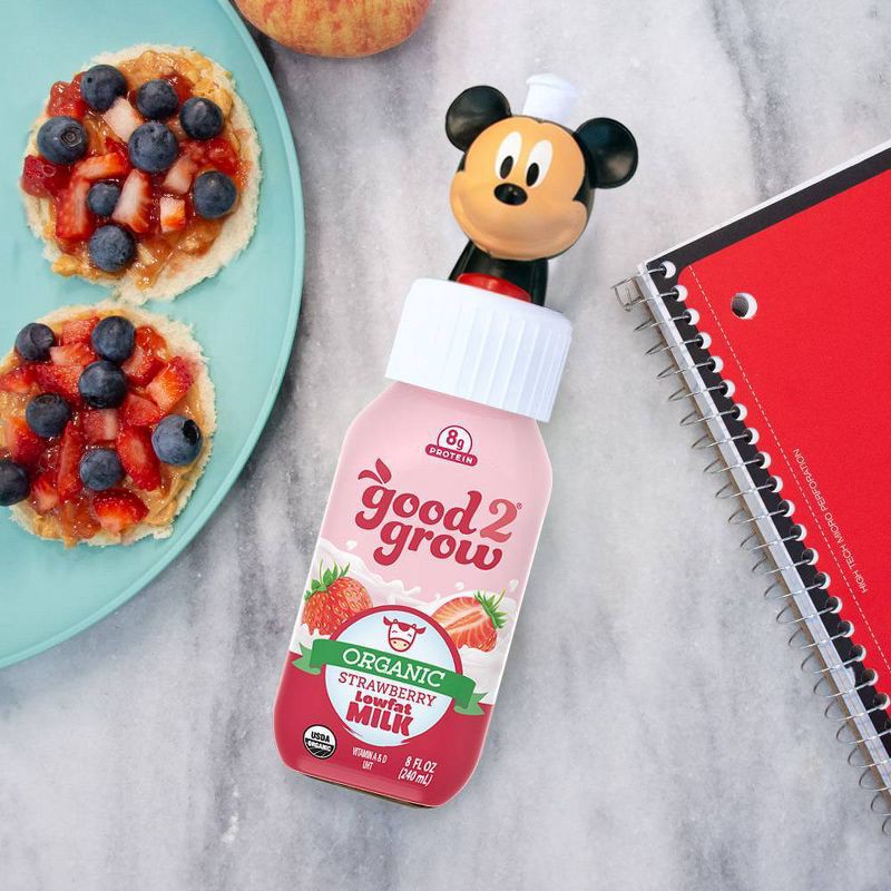 slide 3 of 5, good2grow Organic Strawberry Milk - 8 fl oz Bottle, 8 fl oz