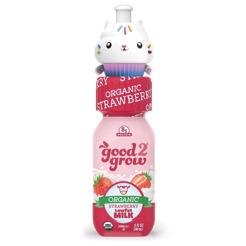 slide 1 of 4, Good2grow Organic Strawberry Milk - 8 fl oz Bottle, 8 fl oz