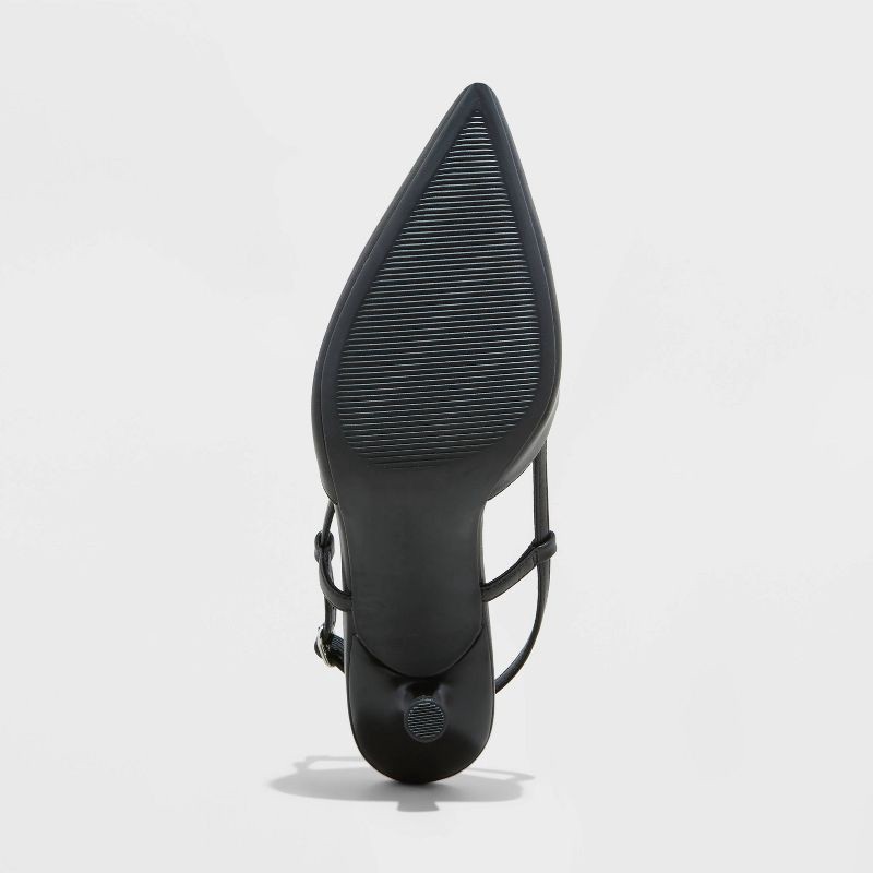 slide 4 of 4, Women's Annette Slingback Heels - A New Day™ Black 8.5: Adjustable Buckle Strap, Cone Heel, Foam Insole, Non-Marking Outsole, 1 ct