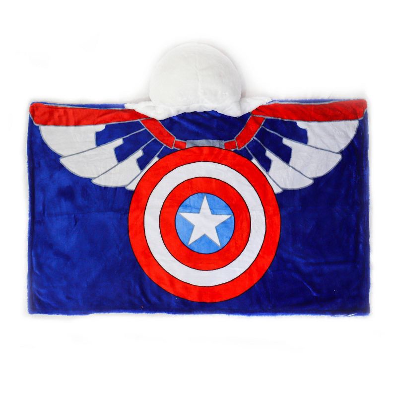 slide 2 of 4, Marvel Captain America Sam Wilson Hooded Blanket, 1 ct