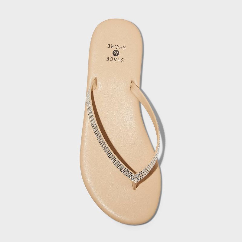 slide 3 of 4, Women's Cali Flip Flop Sandals - Shade & Shore™ Silver 9, 1 ct