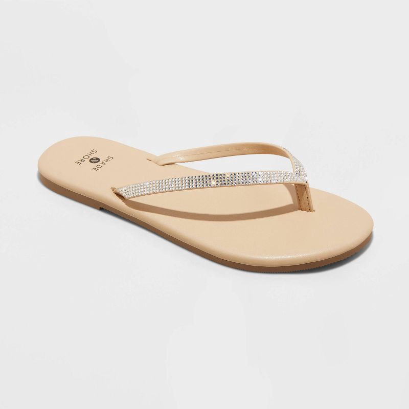 slide 1 of 4, Women's Cali Flip Flop Sandals - Shade & Shore™ Silver 9, 1 ct