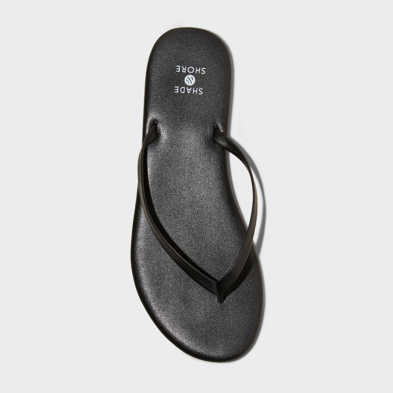 slide 3 of 4, Women's Cali Flip Flop Sandals - Shade & Shore™ Black 8: Slip-On Thong, Textured Outsole, Open Round Toe, 1 ct