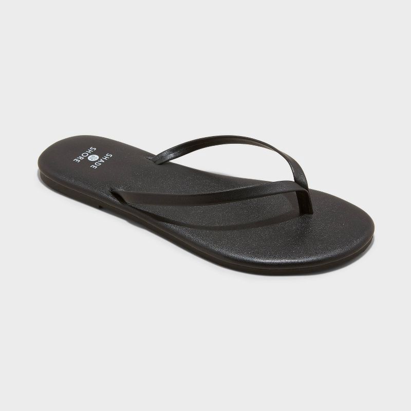 slide 1 of 4, Women's Cali Flip Flop Sandals - Shade & Shore™ Black 10, 1 ct