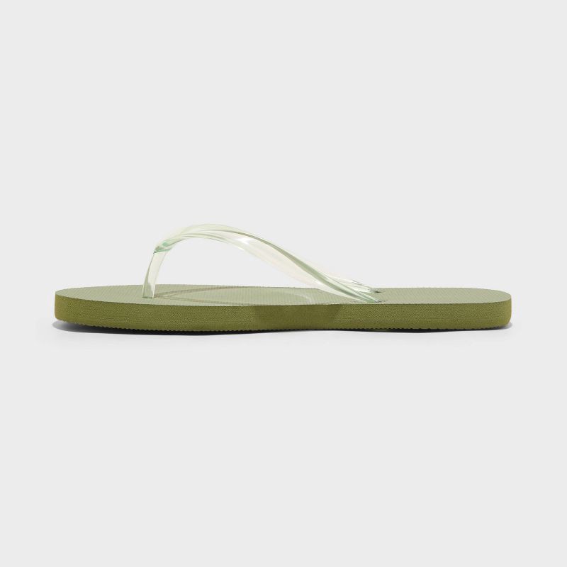 slide 2 of 4, Women's Sydney Flip Flop Sandals - Shade & Shore™ Olive Green 8: Slip-On Thong, Open Toe, 1 ct