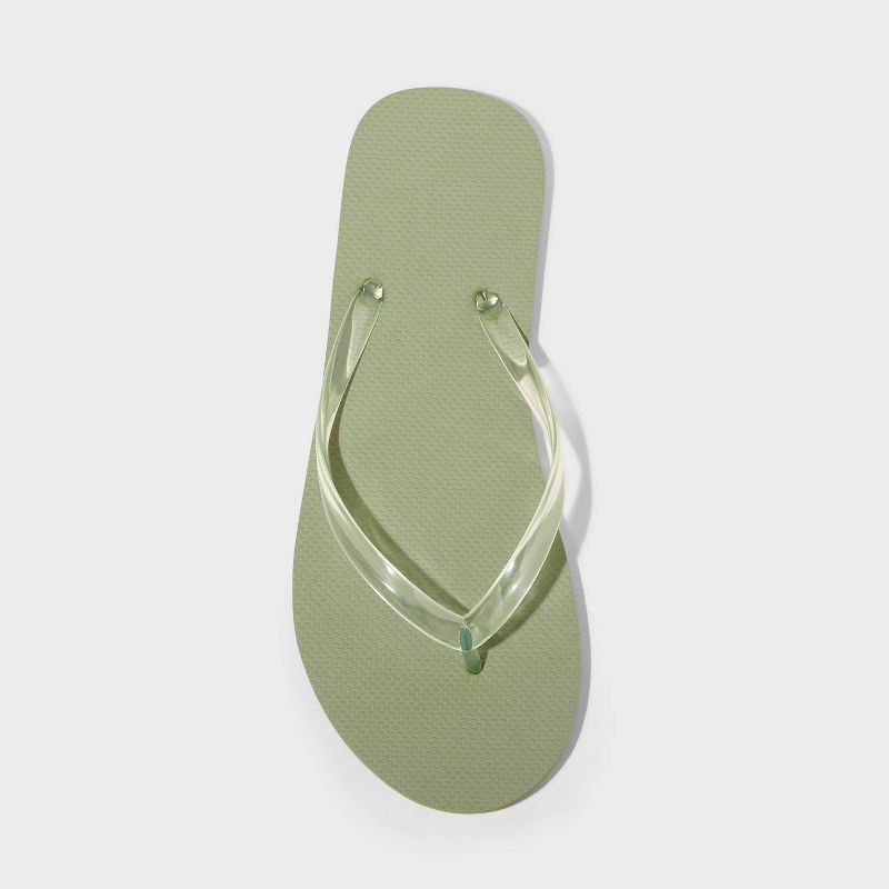 slide 3 of 4, Women's Sydney Flip Flop Sandals - Shade & Shore™ Olive Green 8: Slip-On Thong, Open Toe, 1 ct
