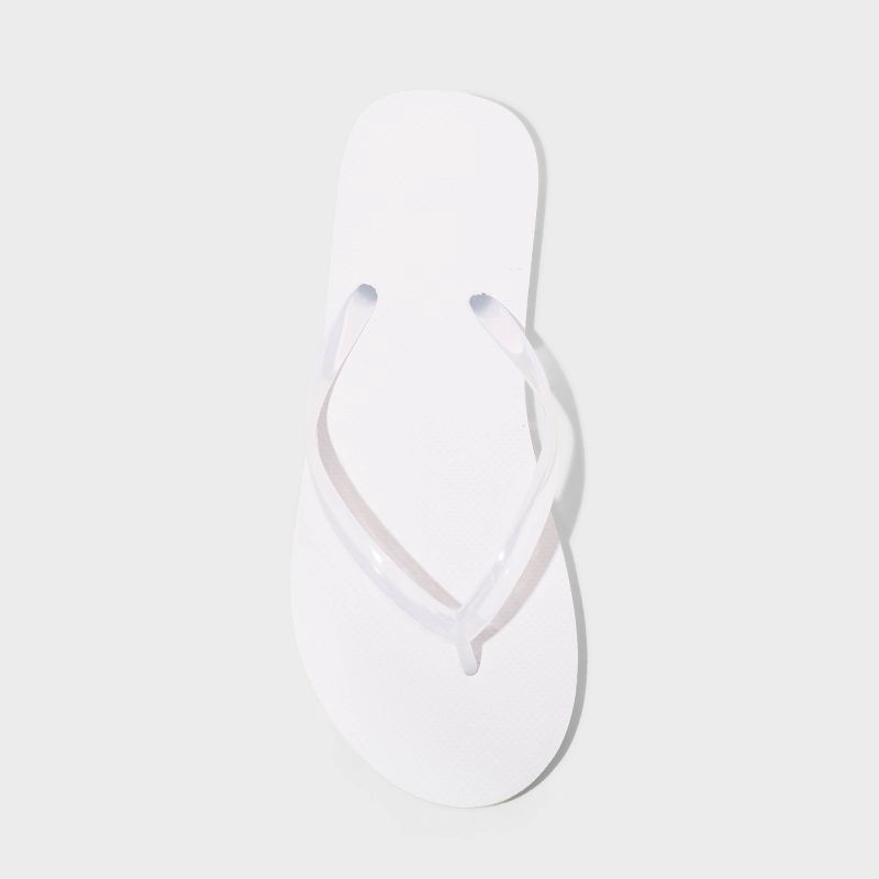 slide 3 of 4, Women's Sydney Flip Flop Sandals - Shade & Shore™ White 8: Slip On, Open Toe, Non Marking Outsole, Medium Width, 1 ct