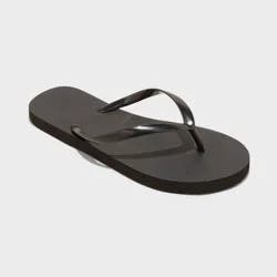 Women's Sydney Flip Flop Sandals - Shade & Shore™ Black 6: Slip On, Open Toe, Thong Strap, Non Marking Outsole, Medium Width