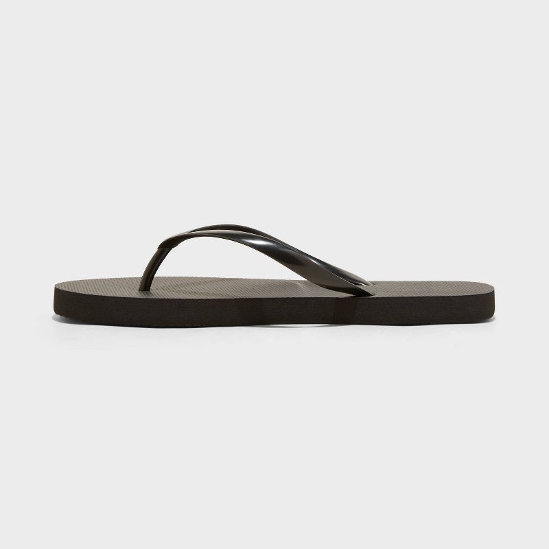 slide 2 of 4, Women's Sydney Flip Flop Sandals - Shade & Shore™ Black 8: Slip On, Open Toe, Non Marking Outsole, Medium Width, 1 ct