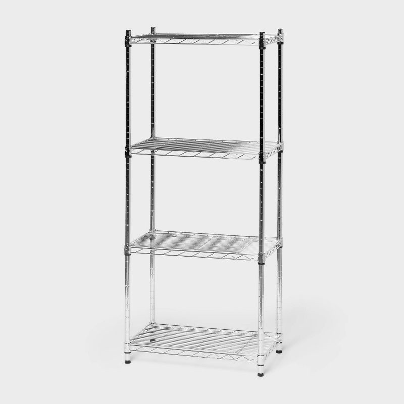 slide 1 of 3, 4 Tier Wire Shelving Chrome - Brightroom™, 1 ct