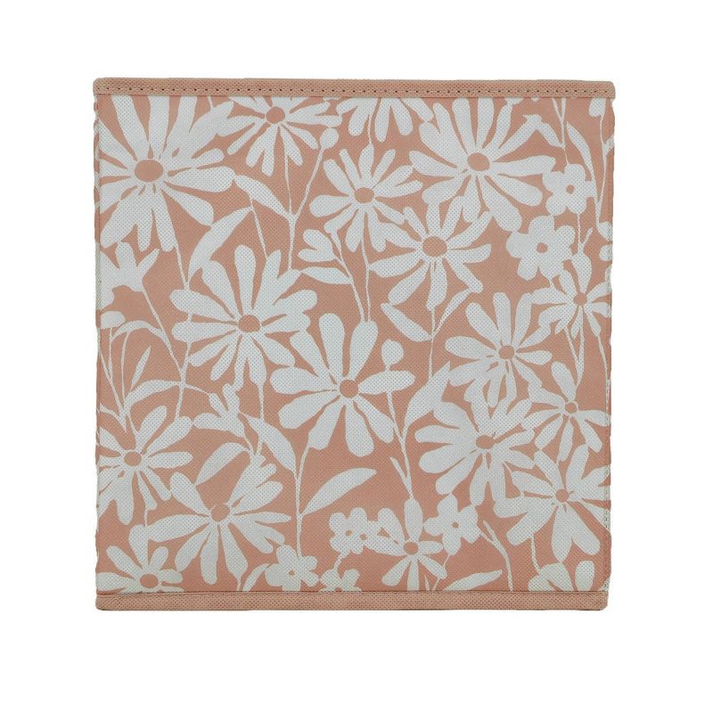 slide 4 of 6, 11" Fabric Bin Pink Floral - Room Essentials™: Storage Cube for Dorm Rooms, Folds Flat, 11 Inch System Compatible, 1 ct